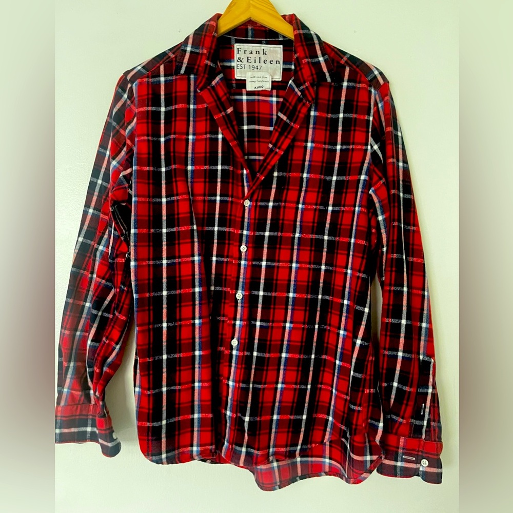 Frank & Eileen Red and Black Plaid Shirt